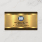 Carte De Visite Lignes de Courbe Or Luxuriantes (Dos)