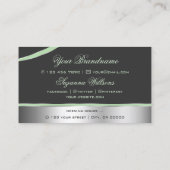 Carte De Visite Lignes De Décor Courbées Gris Argent Classique Cha (Dos)