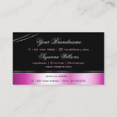 Carte De Visite Lignes De Décor Courbées Noir Rose Moderne Chatoya (Dos)