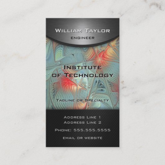 Carte De Visite Lignes de force - élégance de l'apparence métalliq (Devant)