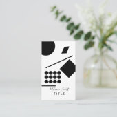 Carte De Visite Lignes de formes géométriques noires blanches mode (Debout devant)