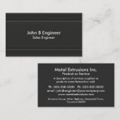 Carte De Visite Lignes de frontière 3d horizontales noires de Matt (Devant / Derrière)