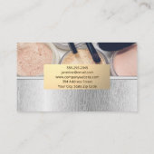 Carte De Visite Lignes de grain en bois d'argent | Maquillage et b (Dos)