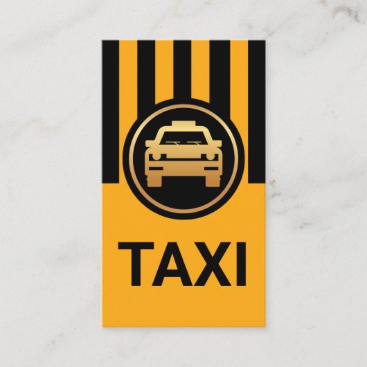 Carte De Visite Lignes de Taxi Jaune Noir Simple (Devant)
