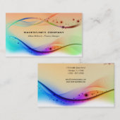 Carte De Visite Lignes de vague colorées (Devant / Derrière)