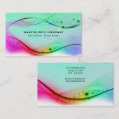 Carte De Visite Lignes de vague colorées (Devant / Derrière)