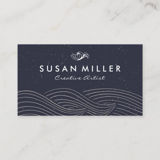Carte De Visite Lignes de vague créatives (Devant)