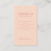 Carte De Visite Lignes directrices de sécurité pour les vitrines G (Devant)