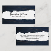 Carte De Visite Lignes d'or | Arrière - plan bleu foncé (Devant / Derrière)