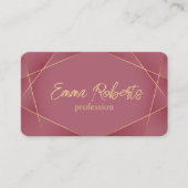 Carte De Visite Lignes d'or de luxe Royal Pink Texture (Devant)
