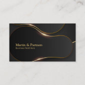 Carte De Visite Lignes d'or géométrique de forme courbe élégante | (Devant)