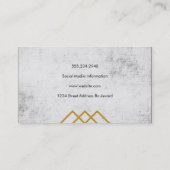 Carte De Visite Lignes d'or géométrique élégantes avec Grunge mode (Dos)