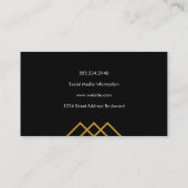 Carte De Visite Lignes d'or géométriques avec découpe Noir et Or (Dos)