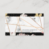 Carte De Visite Lignes d'or rose | Marbre | Papillon floral (Dos)