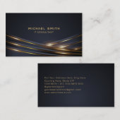 Carte De Visite Lignes dorées brillantes sur un arrière - plan som (Devant / Derrière)