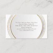 Carte De Visite Lignes dorées de cadre Cercle Blanc (Dos)