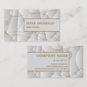 Carte De Visite Lignes dorées modernes (Devant / Derrière)