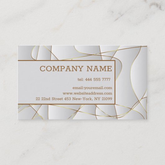 Carte De Visite Lignes dorées modernes (Dos)