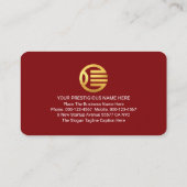 Carte De Visite Lignes dorées simples minimalistes sur couche roug (Dos)