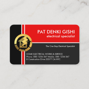 Carte De Visite Lignes électriques Red Crisscross