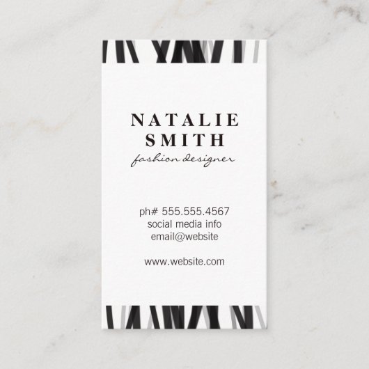 Carte De Visite Lignes élégantes (Noir / Gris) (Devant)