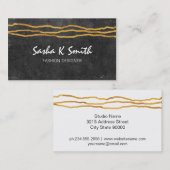 Carte De Visite Lignes et ardoise flashy (Devant / Derrière)