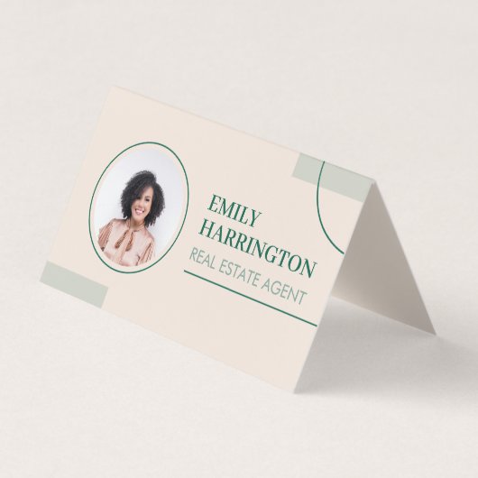 Carte De Visite Lignes fines Photo QR Code Agent immobilier Sable (Devant)