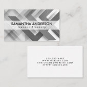 Carte De Visite Lignes géométriques de chevauchement gris (Devant / Derrière)