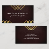 Carte De Visite Lignes géométriques de luxe (Devant / Derrière)