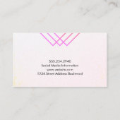 Carte De Visite Lignes géométriques élégantes (Dos)