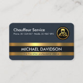 Carte De Visite Lignes Gold Chauffeur Professionnel (Devant)