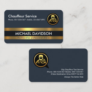 Carte De Visite Lignes Gold Chauffeur Professionnel