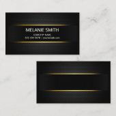 Carte De Visite Lignes Jaunes Arrière - plan de fibre de carbone (Devant / Derrière)