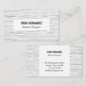 Carte De Visite Lignes manuelles minimalistes Tirages Chic Élégant (Devant / Derrière)