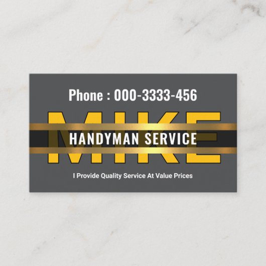 Carte De Visite Lignes manutentionnaires en or mobile (Devant)