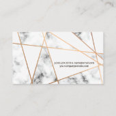 Carte De Visite Lignes métalliques Abstraites roses | Marbre (Dos)