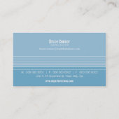 CARTE DE VISITE lignes minimes modernes bleu (Dos)