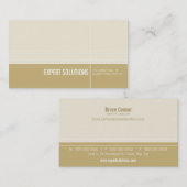 CARTE DE VISITE lignes minimes modernes crème or (Devant / Derrière)