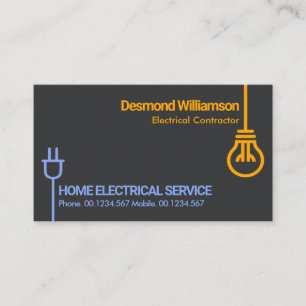 Carte De Visite Lignes modernes de branchement électrique en ampou