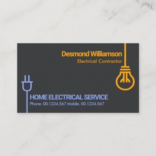 Carte De Visite Lignes modernes de branchement électrique en ampou (Devant)