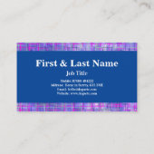 Carte De Visite Lignes modernes de grille rose et violet Abstraite (Dos)