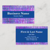 Carte De Visite Lignes modernes de grille rose et violet Abstraite (Devant / Derrière)