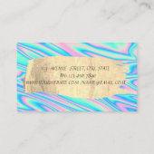 Carte De Visite Lignes modernes élégantes dorées holographiques co (Dos)