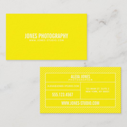 Carte De Visite Lignes modernes jaune (Devant / Derrière)