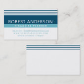 Carte De Visite LIGNES MODERNES SIMPLES aqua bleu turquoise et mâl (Devant / Derrière)