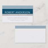 Carte De Visite LIGNES MODERNES SIMPLES gris clair pâle bleu foncé (Devant / Derrière)