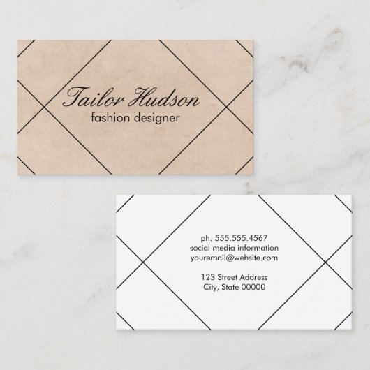 Carte De Visite Lignes modernes / Texture (Devant / Derrière)