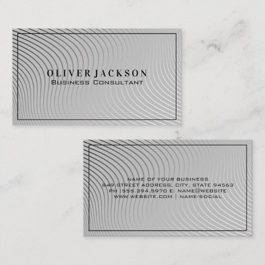 Carte De Visite Lignes modernes Wavy (Devant / Derrière)