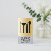 Carte De Visite Lignes naturelles Gradient Or | Jeu de maquillage (Debout devant)