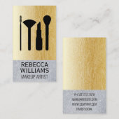 Carte De Visite Lignes naturelles Gradient Or | Jeu de maquillage (Devant / Derrière)